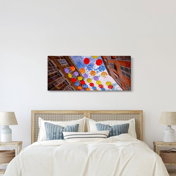 Színes esernyők képe (120x50 cm)