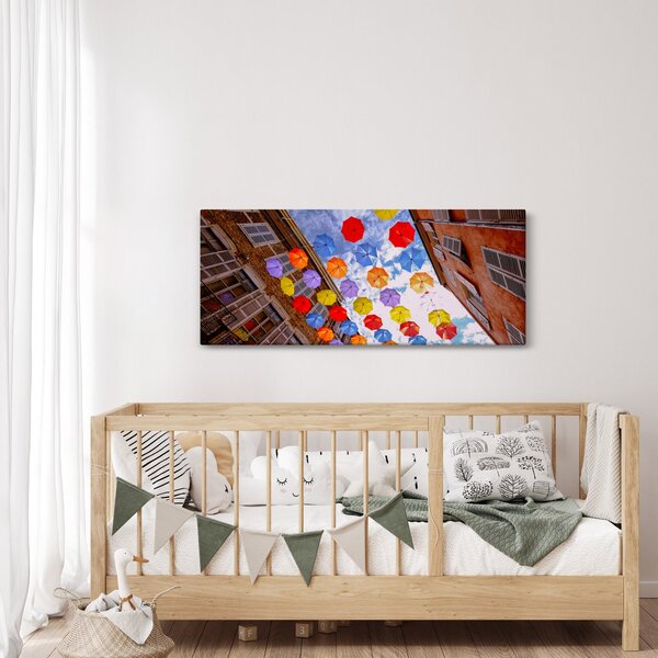 Színes esernyők képe (120x50 cm)