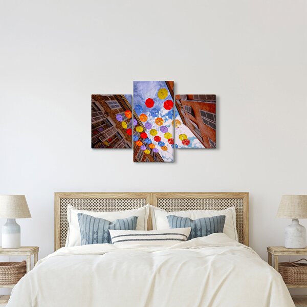 Színes esernyők képe (90x60 cm)
