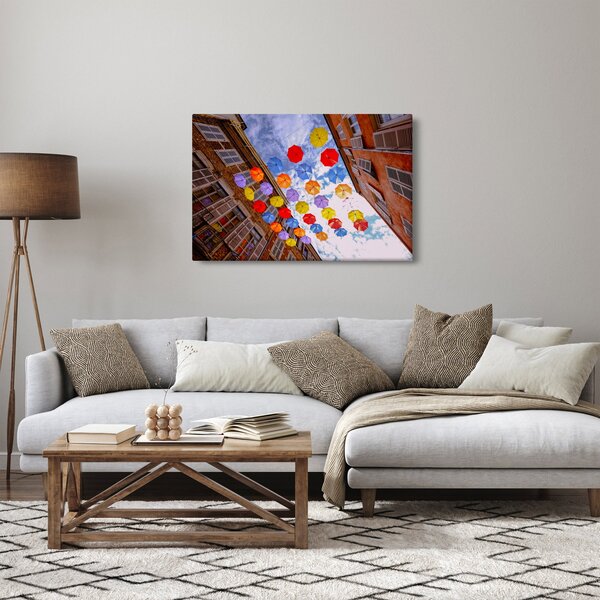 Színes esernyők képe (90x60 cm)