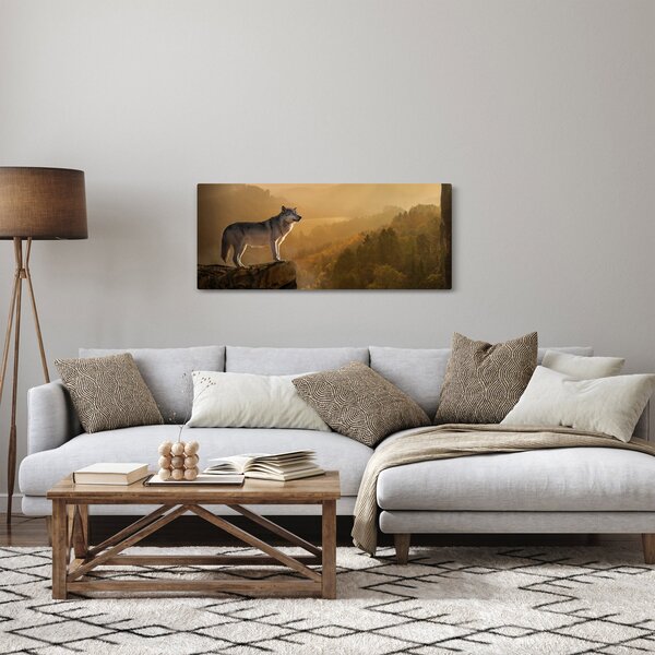 Egy farkas képe a sziklán (120x50 cm)