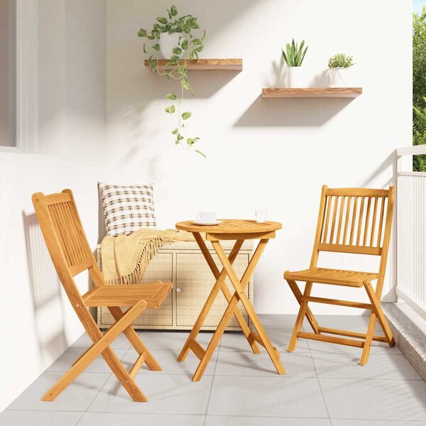 VidaXL Kert Bistro Készlet 3 pcs Barna Tömör Akácfa