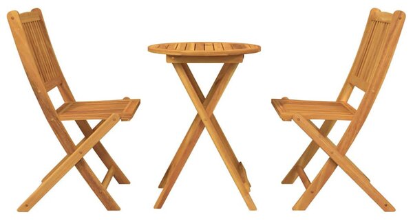 VidaXL Kert Bistro Készlet 3 pcs Barna Tömör Akácfa