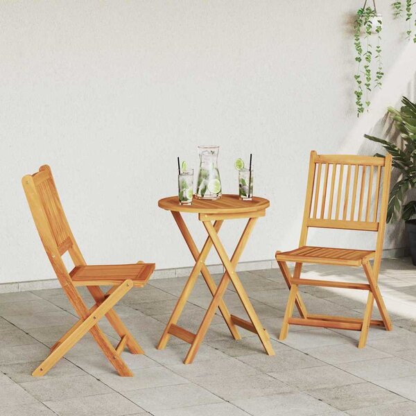VidaXL Kert Bistro Készlet 3 pcs Barna Tömör Akácfa