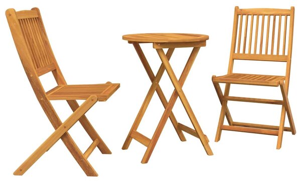 VidaXL Kert Bistro Készlet 3 pcs Barna Tömör Akácfa