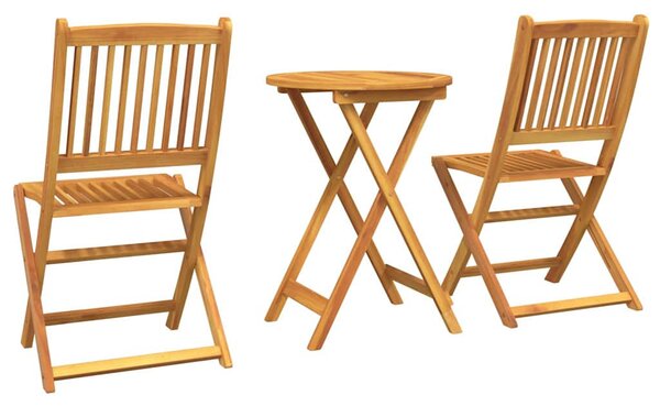 VidaXL Kert Bistro Készlet 3 pcs Barna Tömör Akácfa