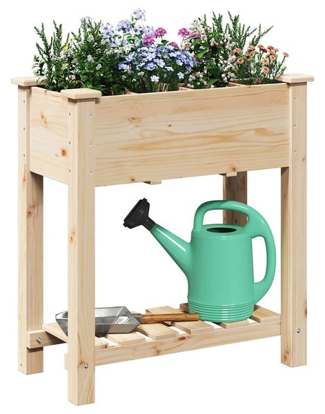Kerti cserép polcokkal Bézs 71 x 37 x 76,5 cm Szilárd fenyőfa