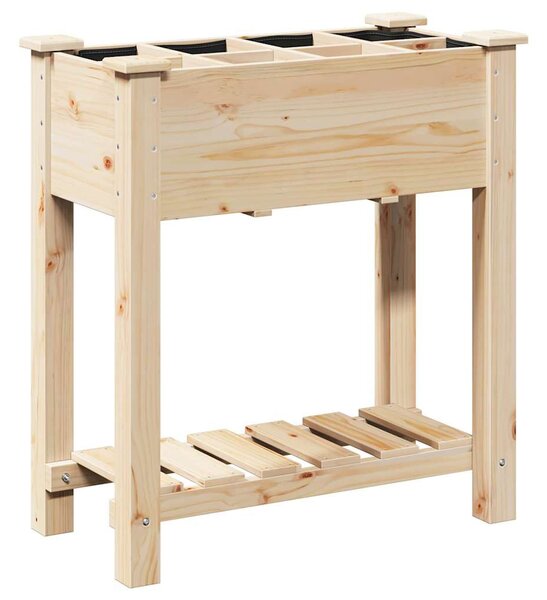 Kerti cserép polcokkal Bézs 71 x 37 x 76,5 cm Szilárd fenyőfa