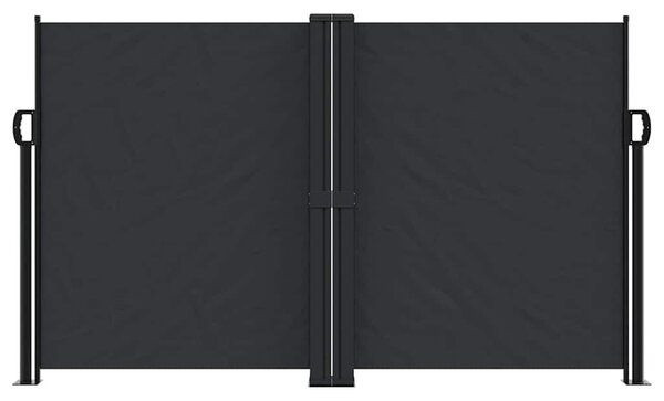 Fekete behúzható oldalsó napellenző 140 x 1200 cm