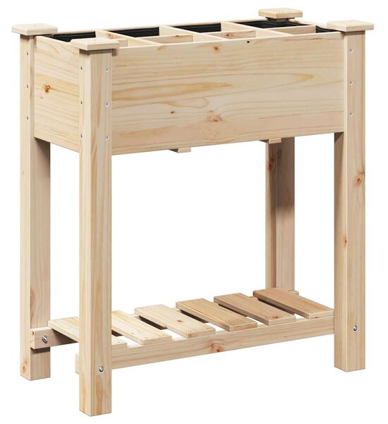 Kerti cserép polcokkal Bézs 71 x 37 x 76,5 cm Szilárd fenyőfa