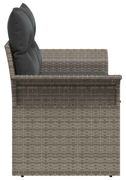 Kerti kanapé párnával Szürke 141 x 62 x 69 cm polirattan