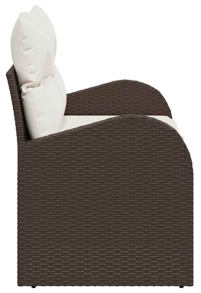 Kerti kanapé párnával Barna 124 x 62 x 69 cm polirattan