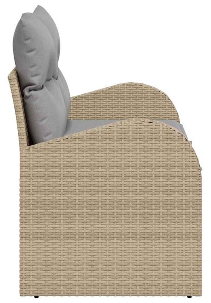 Kerti kanapé párnával Bézs 124 x 62 x 69 cm polirattan