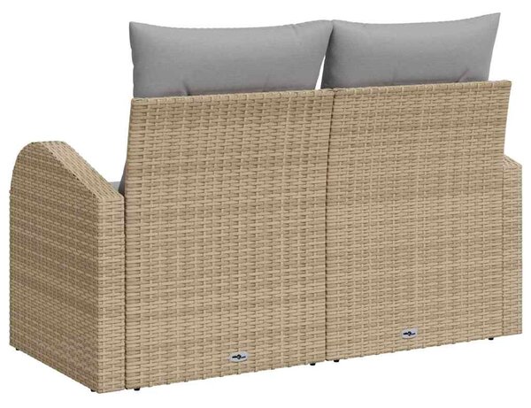 Kerti kanapé párnával Bézs 124 x 62 x 69 cm polirattan