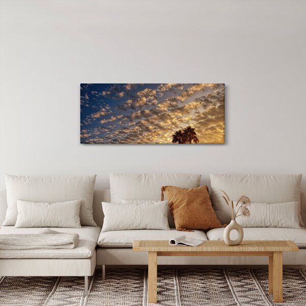 Kép - Pálmafák a felhők között (120x50 cm)