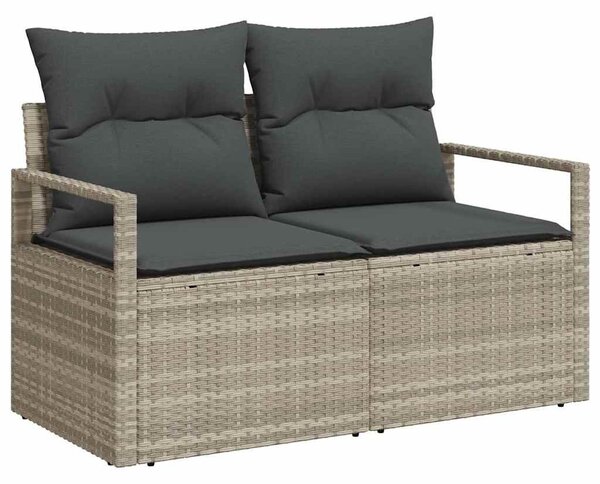 VidaXL Kanapé Szett 7 pcs Világosszürke polirattan