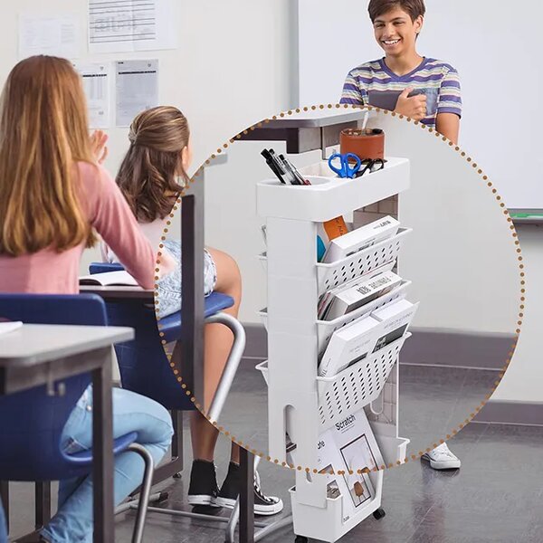 Bookcart™ ötszintes Guruló Könyvespolc