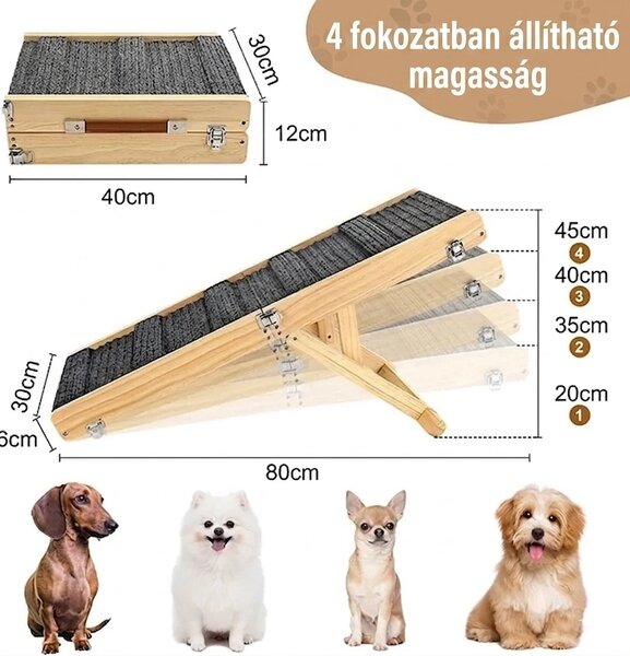 Pawclimb™ összecsukható, állítható Kutyarámpa