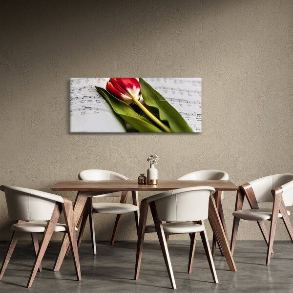 Egy vörös tulipán képe (120x50 cm)