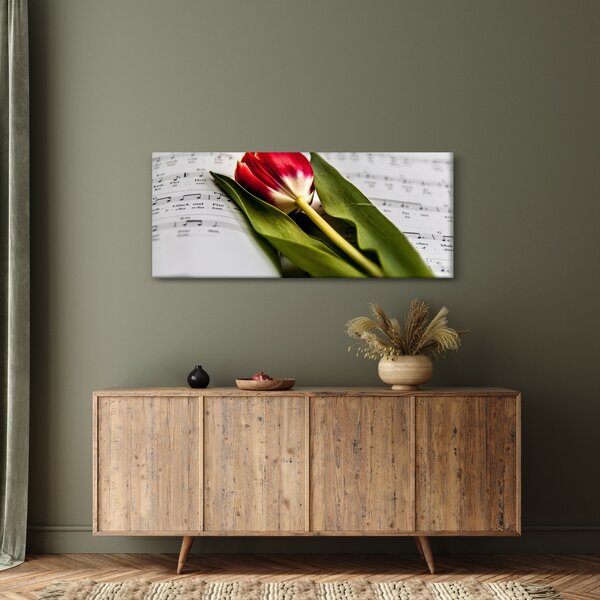 Egy vörös tulipán képe (120x50 cm)