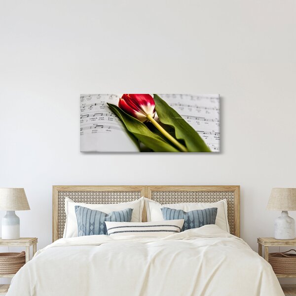 Egy vörös tulipán képe (120x50 cm)