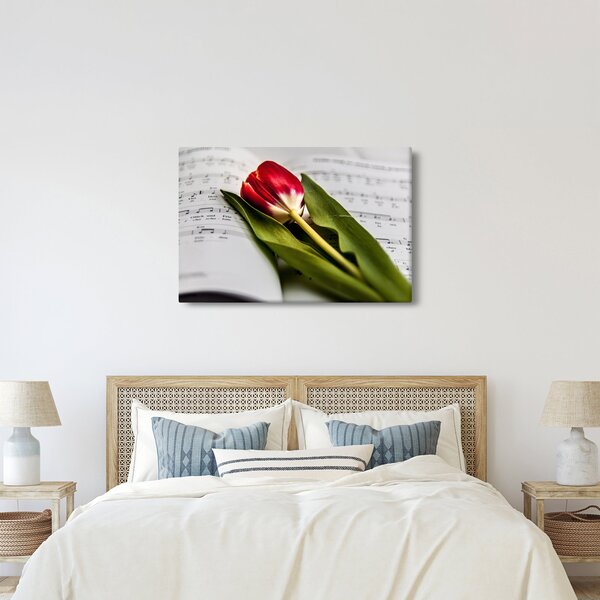 Egy vörös tulipán képe (90x60 cm)