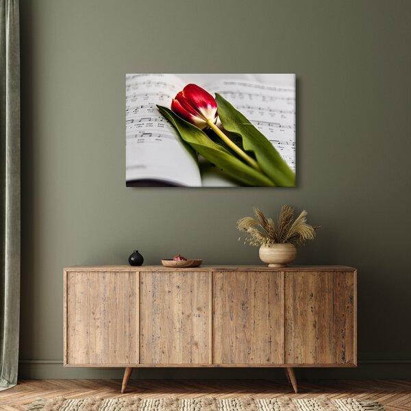 Egy vörös tulipán képe (90x60 cm)