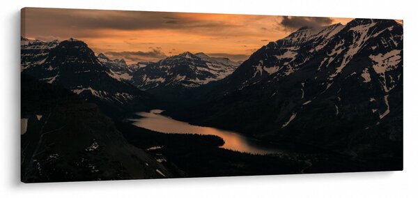 Egy tó képe a hegyek között (120x50 cm)