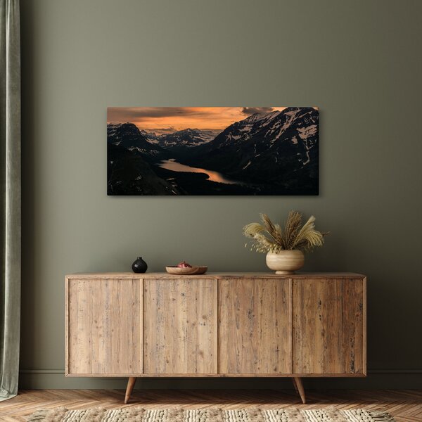 Egy tó képe a hegyek között (120x50 cm)