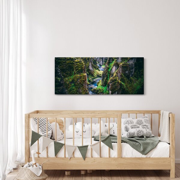 Kép - Folyó a sziklás völgyben (120x50 cm)