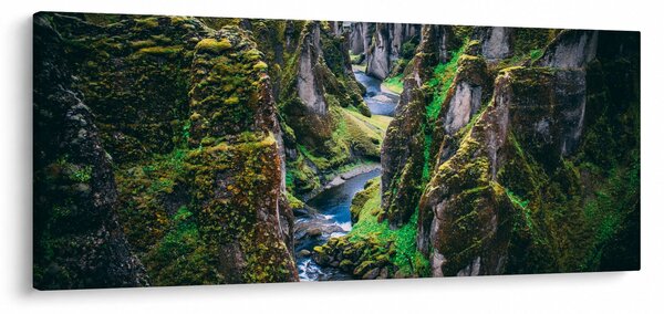 Kép - Folyó a sziklás völgyben (120x50 cm)