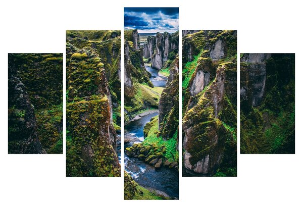 Kép - Folyó a sziklás völgyben (150x105 cm)
