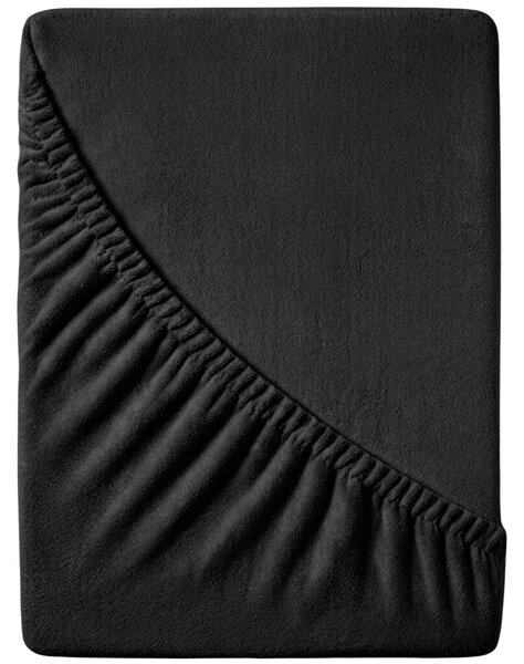 Frottír fekete lepedő EXCLUSIVE 90x200 cm
