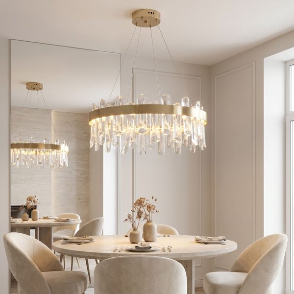 LED kristály függőlámpa SWE074-1CP 50cm Brushed Gold