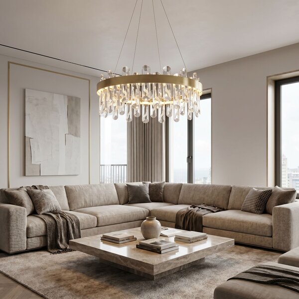 LED kristály függőlámpa SWE074-1CP 50cm Brushed Gold