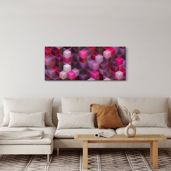 Lila kockák képe (120x50 cm)