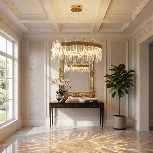 LED kristály függőlámpa SWE074-1CP 50cm Brushed Gold