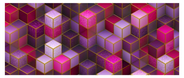 Lila kockák képe (120x50 cm)