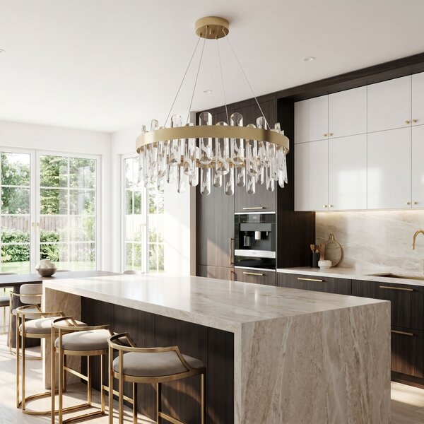 LED kristály függőlámpa SWE074-1CP 50cm Brushed Gold