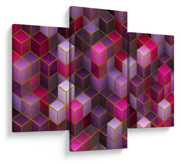 Lila kockák képe (90x60 cm)