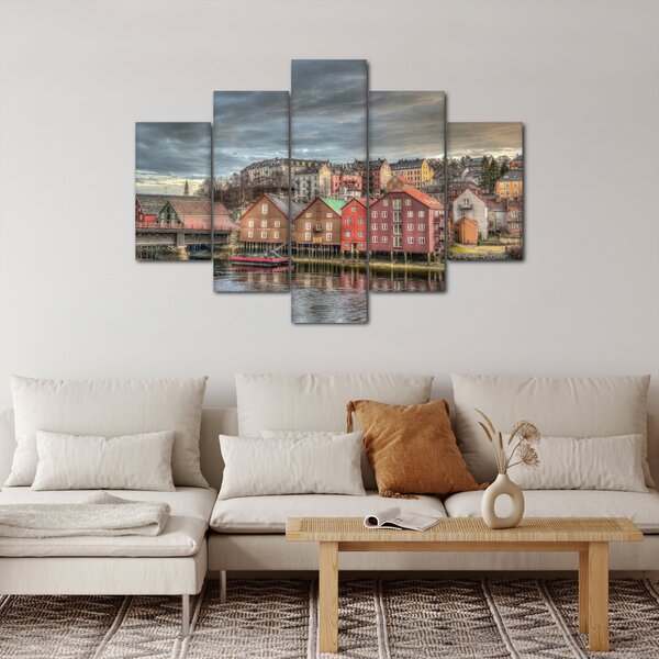 Kép - házak a folyó mellett (150x105 cm)