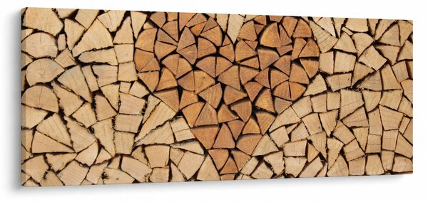 Kép - szív fából (120x50 cm)