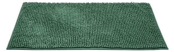Sötétzöld textil fürdőszobai kilépő 50x80 cm Chenille – Allstar