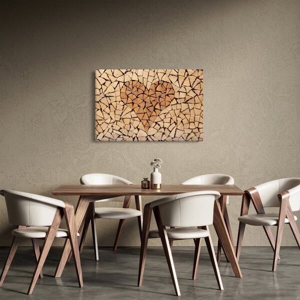 Kép - szív fából (90x60 cm)