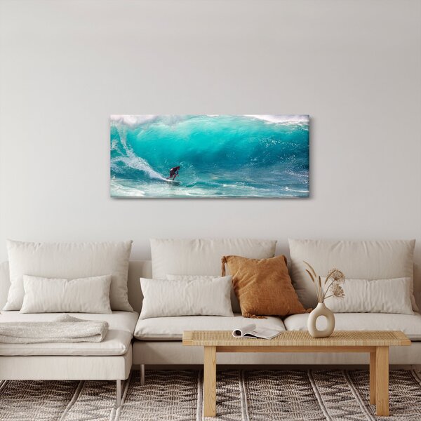 Szörfösök képe a hullámokban (120x50 cm)