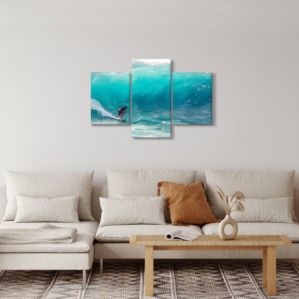 Szörfösök képe a hullámokban (90x60 cm)