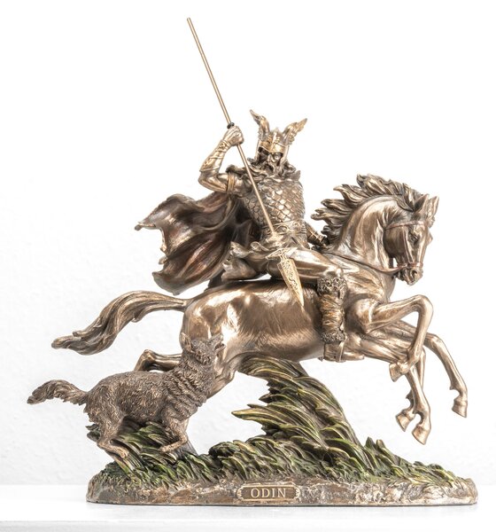 Odin Sleipnir hátán szobor – Hidegen öntött bronz szobor