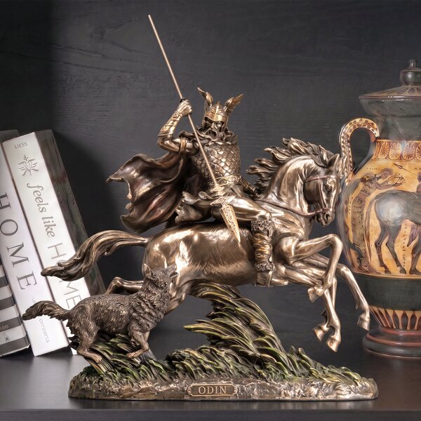 Odin Sleipnir hátán szobor – Hidegen öntött bronz szobor