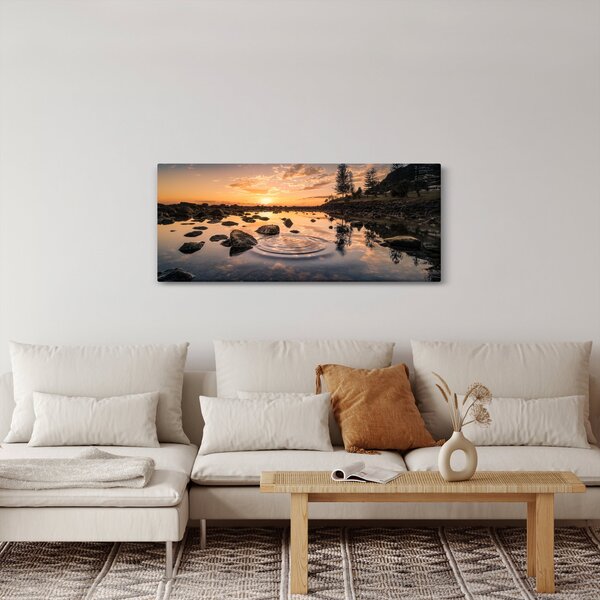 Kép - naplemente a tó mellett (120x50 cm)