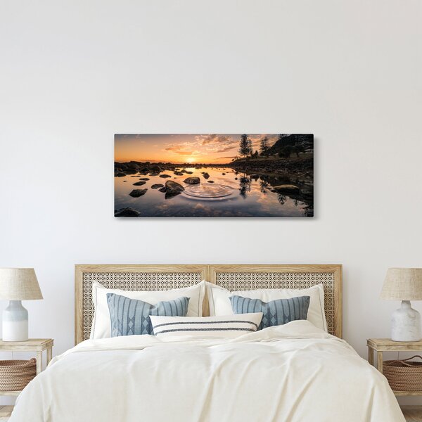 Kép - naplemente a tó mellett (120x50 cm)